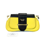 Prada City Calf Yellow Hobo Bag
